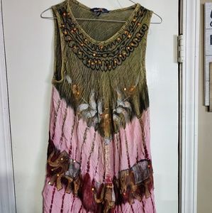 Pink and green elephant dress